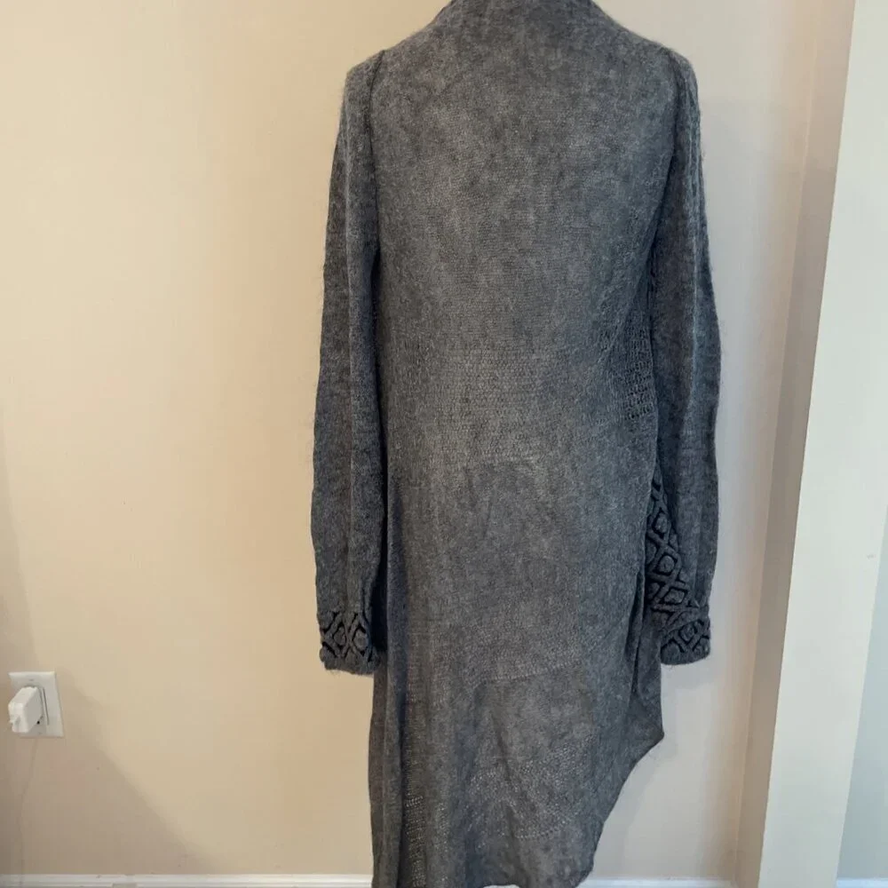 Siste's Italy Open Front Cardigan Duster Women's M Gray Mixed Weave Witchy Goth